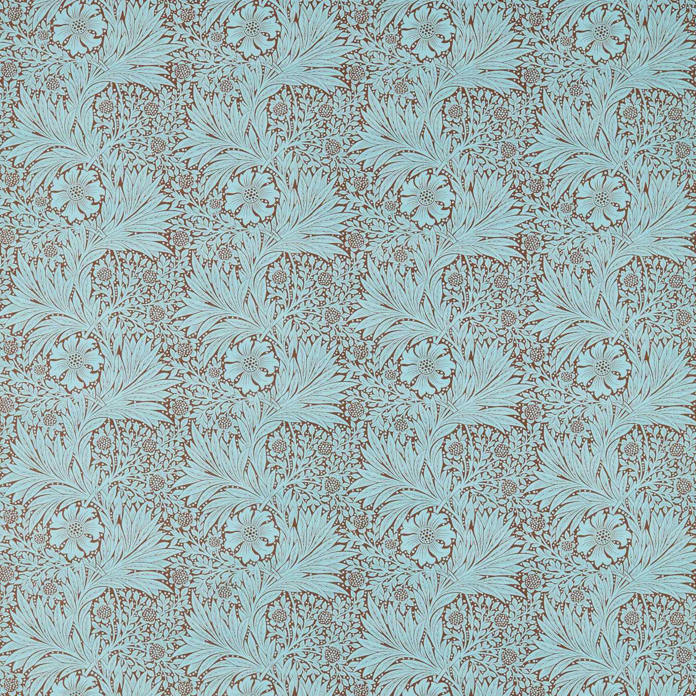 Morris & Co Marigold Sky/Chocolate Fabric Sample MCOP226980