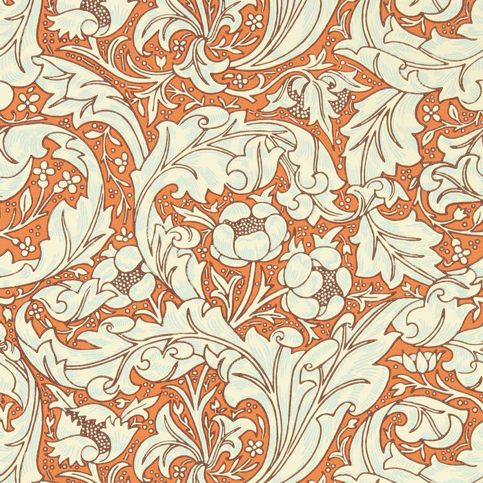 Morris & Co Bachelors Button Burnt Orange/Sky Wallpaper Sample MCOW217097