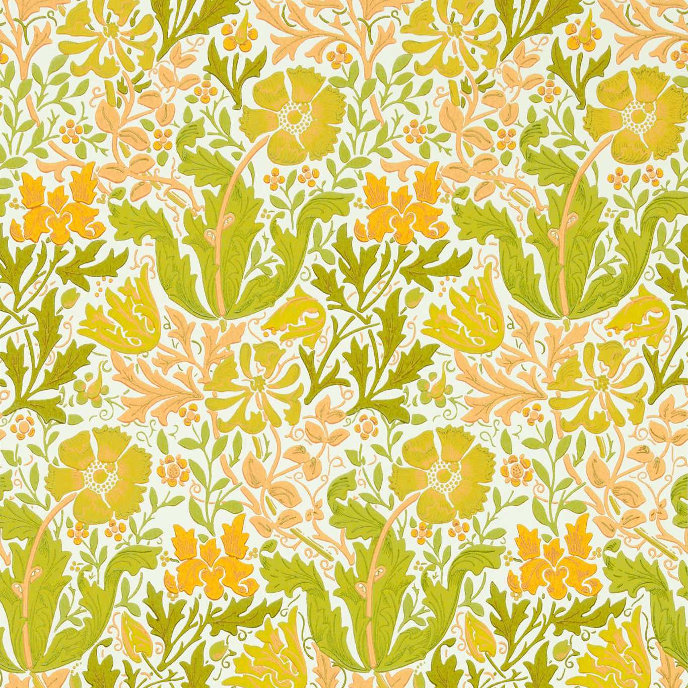 Morris & Co Compton Summer Yellow Wallpaper Sample MCOW217099