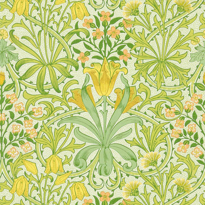 Morris & Co Woodland Weeds Sap Green Wallpaper Sample MCOW217100