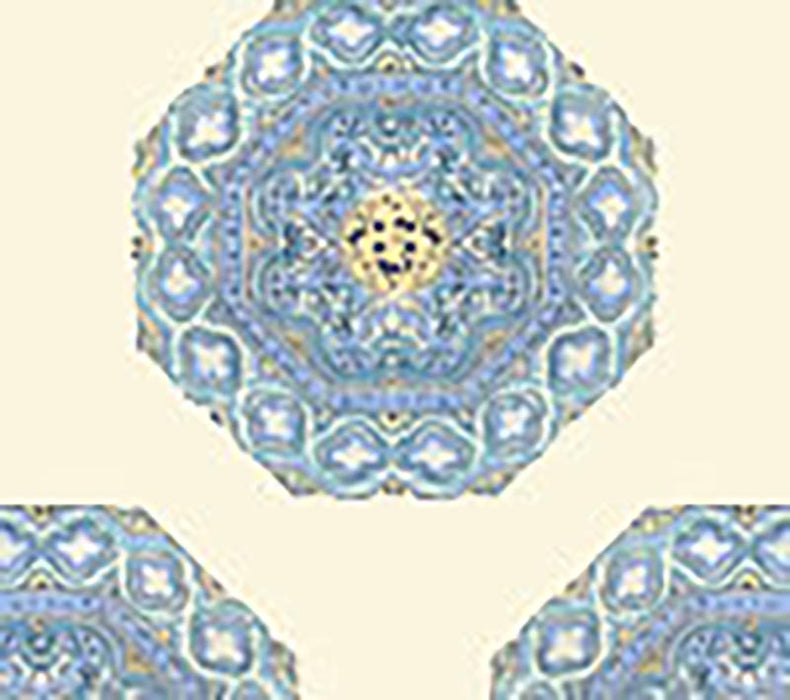Home Couture Medallion Celeste Blue Wallpaper Sample HC1700W-01WP