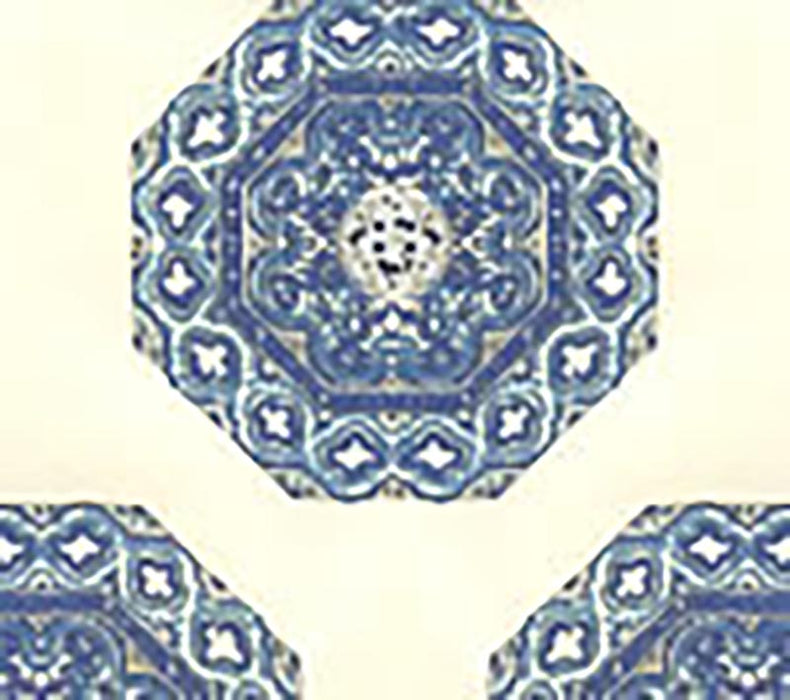 Home Couture Medallion Navy French Blue Wallpaper Sample HC1700W-08WP
