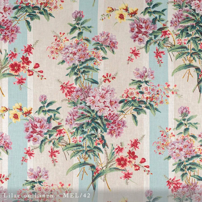 Lisa Fine Mirabel Lilac on Linen Fabric MEL-42