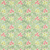 Morris & Co Bower Boughs Green/Rose Fabric MEWF227027