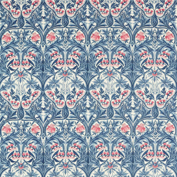 Morris & Co Bluebell Indigo/Rose Fabric Sample MEWF227037
