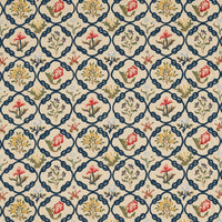 Morris & Co Mays Coverlet Indigo/Rose Fabric MEWF237308