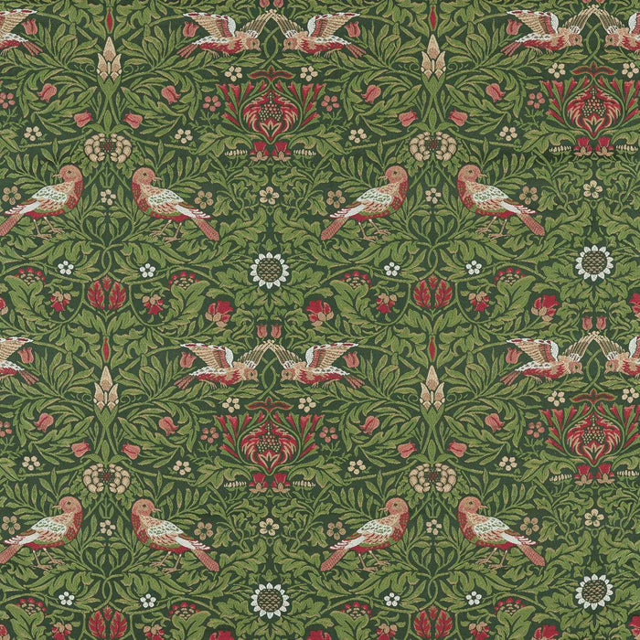 Morris & Co Bird Tapestry Tump Green Fabric MEWF237311