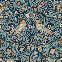 Morris & Co Bird Webbs Blue Wallpaper MEWW217193