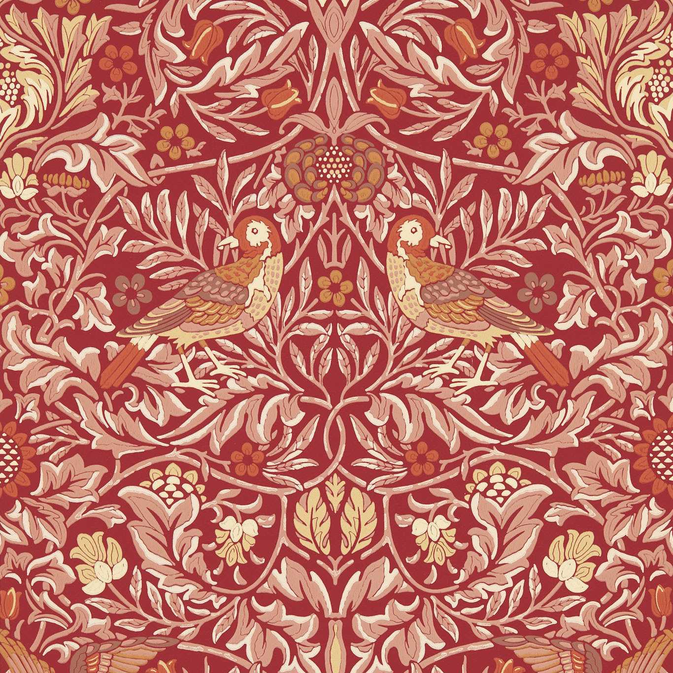 Morris & Co Bird Madder/Weld Wallpaper Sample MEWW217195
