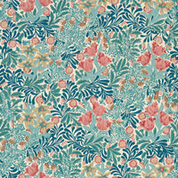 Morris & Co Bower Indigo/Barbed Berry Wallpaper MEWW217203
