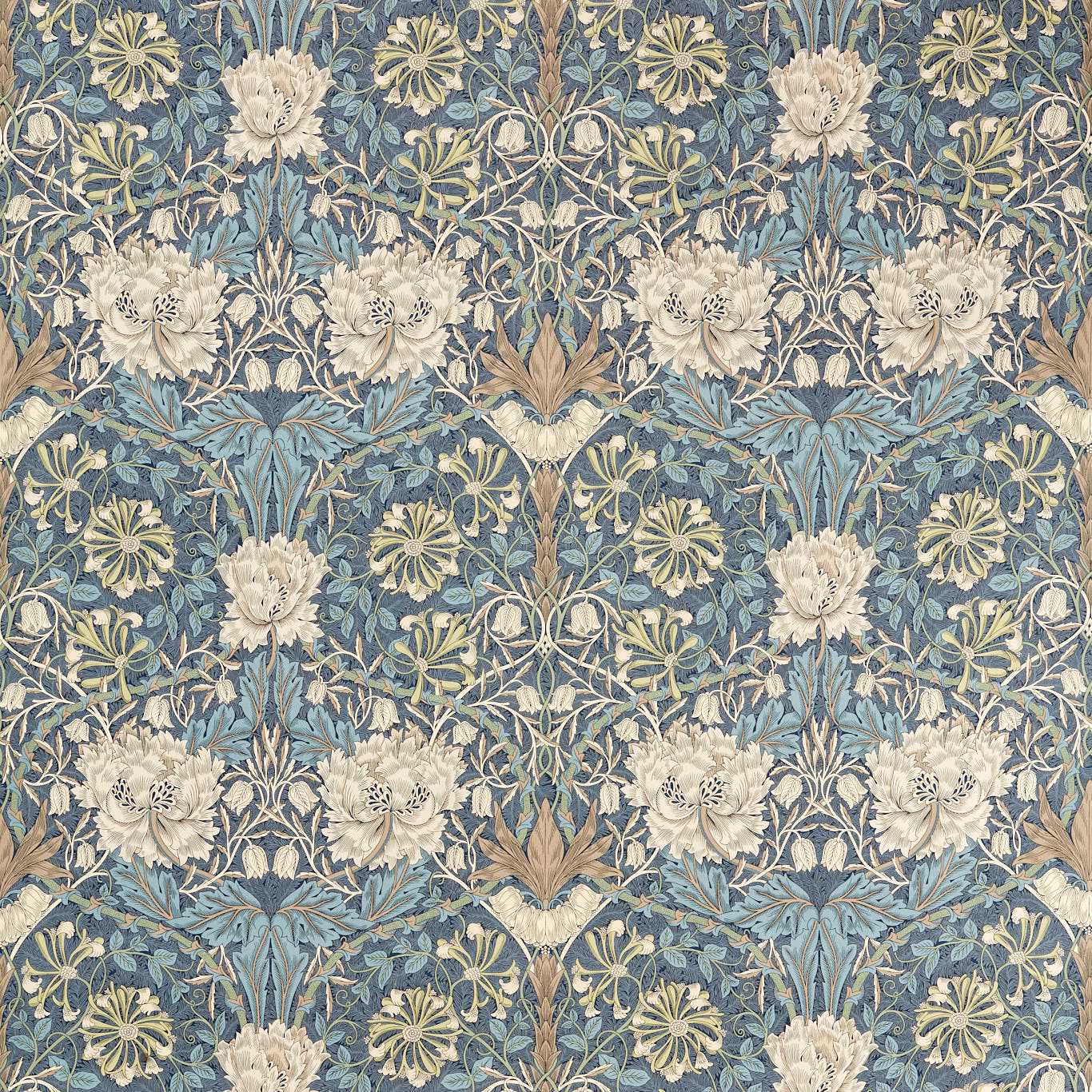 Morris & Co Honeysuckle & Tulip Woad/Thyme Fabric Sample MFRF227242