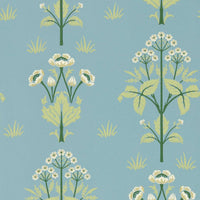 Morris & Co Meadow Sweet Mineral Blue Wallpaper MFRW217367