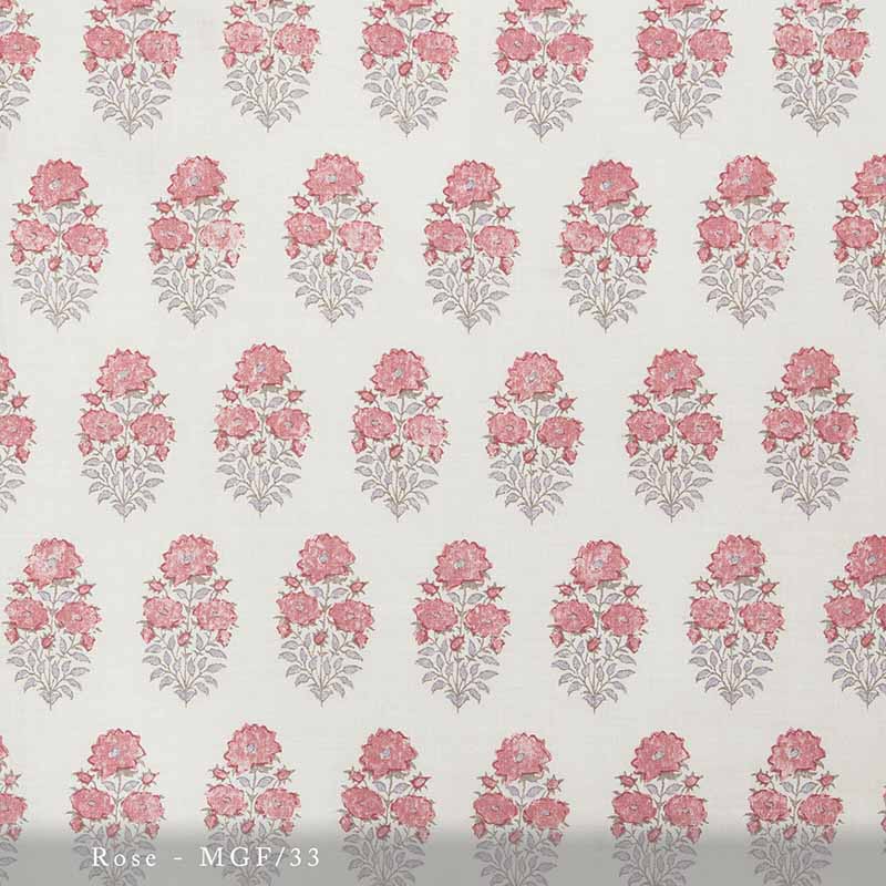Lisa Fine Mughal Flower Rose Fabric Sample MGF-33