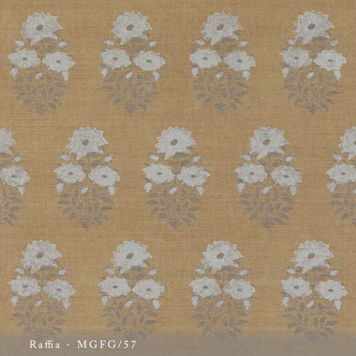 Lisa Fine Mughal Flower Grasscloth Raffia Wallpaper MGFG-57