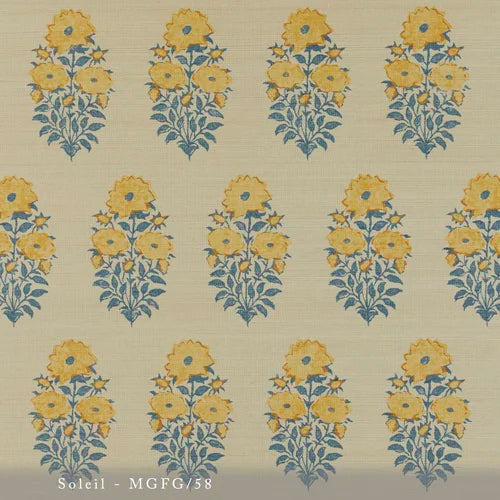 Lisa Fine Mughal Flower Grasscloth Soleil Wallpaper MGFG-58