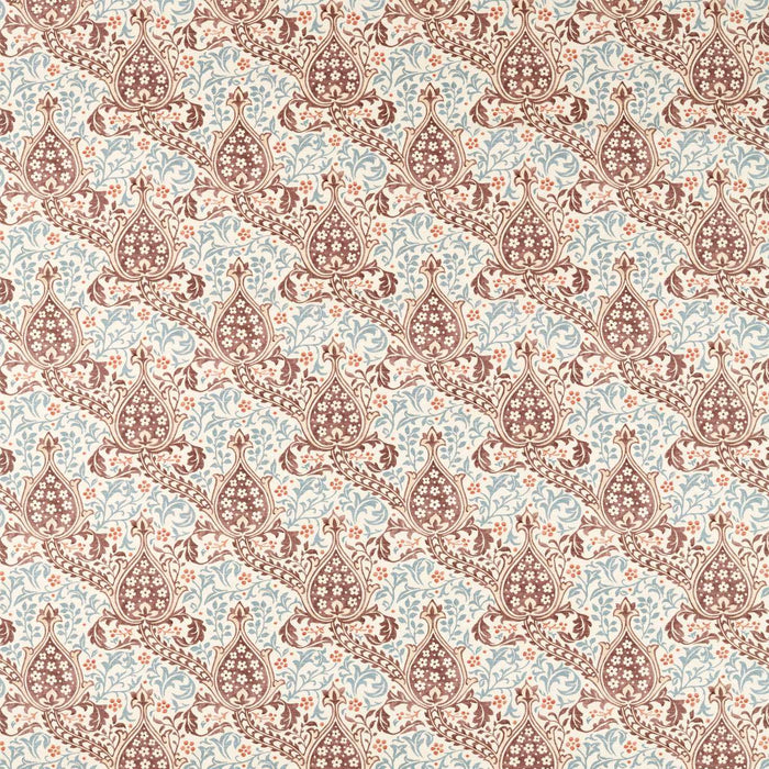 Morris & Co Persian Tulip Umber/Mineral Blue Fabric Sample MHCB227382