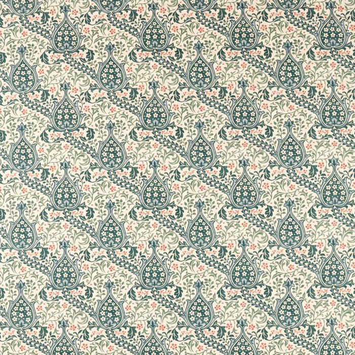 Morris & Co Persian Tulip Teal Fabric Sample MHCB227383