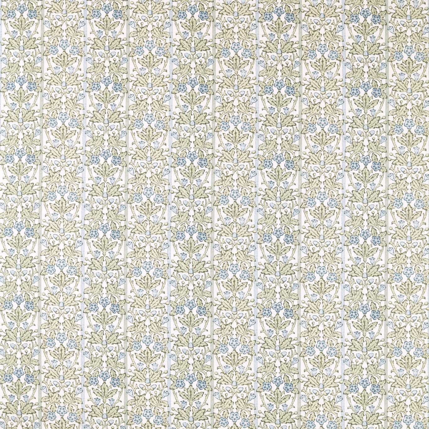 Morris & Co Oak & Blossom Thyme/Woad Fabric MHCB227385
