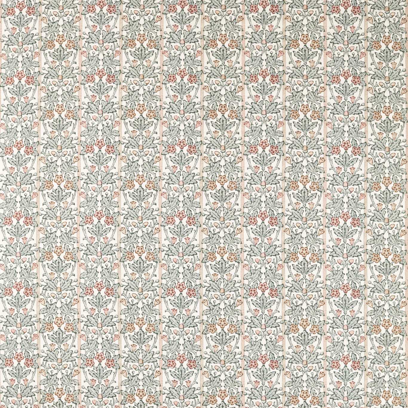 Morris & Co Oak & Blossom Umber/Mineral Blue Fabric Sample MHCB227386