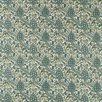 Morris & Co Persian Tulip Embroidery Evergreen Fabric MHCB237680