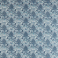 Morris & Co Persian Tulip Embroidery Indigo Fabric MHCB237681