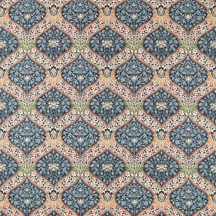 Morris & Co Norbury Indigo Fabric MHTF227358