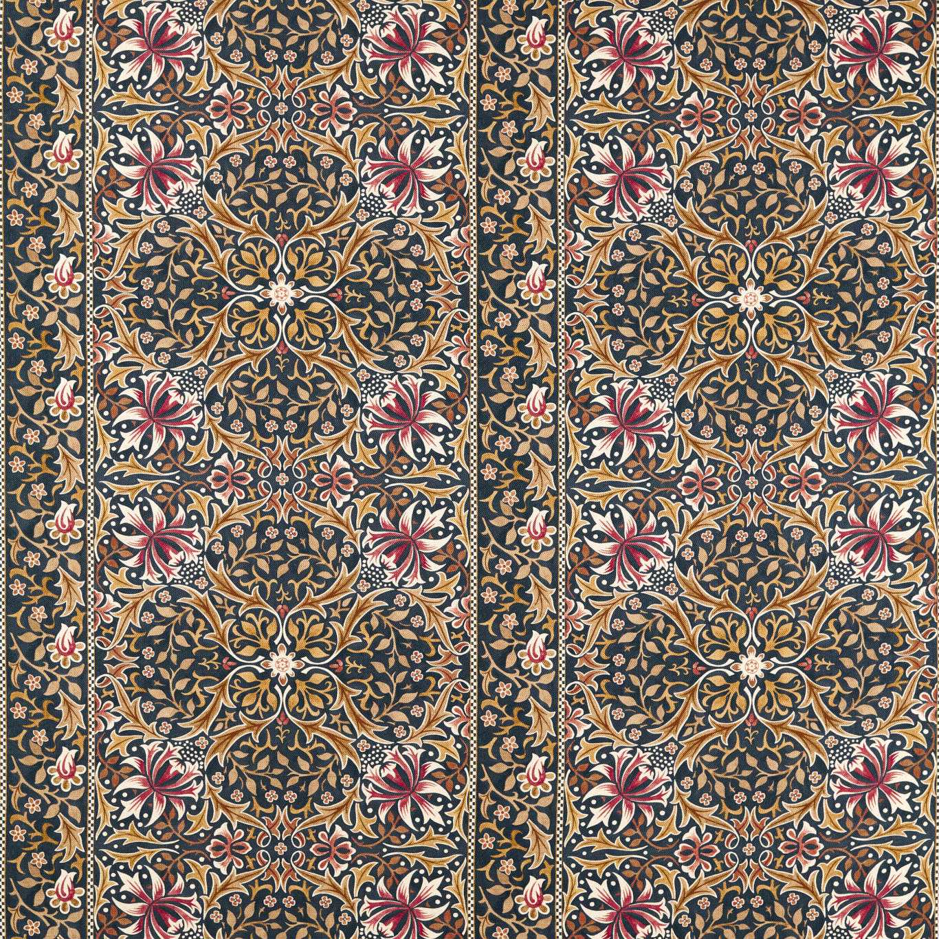 Morris & Co Walthamstow Indigo/Gold Fabric Sample MHTF227364