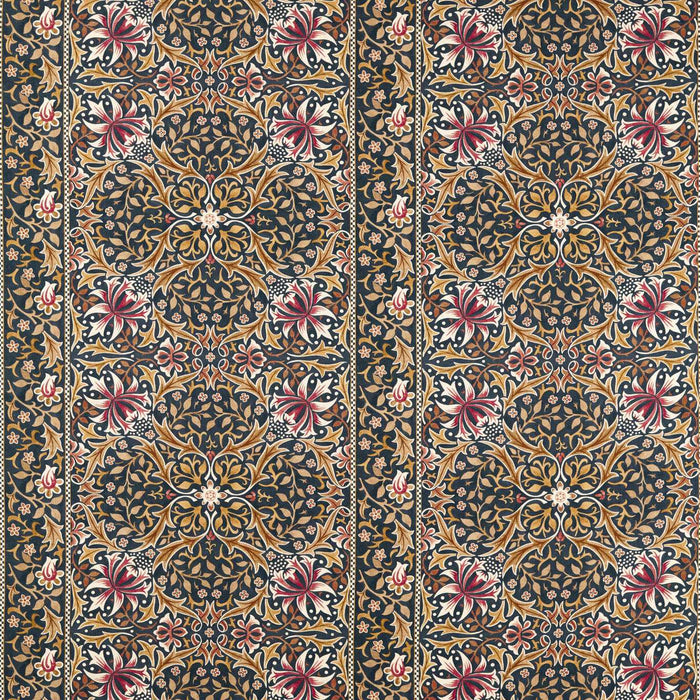 Morris & Co Walthamstow Indigo/Gold Fabric Sample MHTF227364