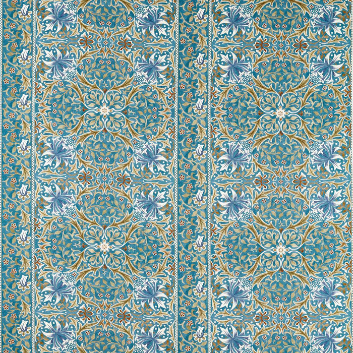 Morris & Co Walthamstow Teal/Ochre Fabric MHTF227365
