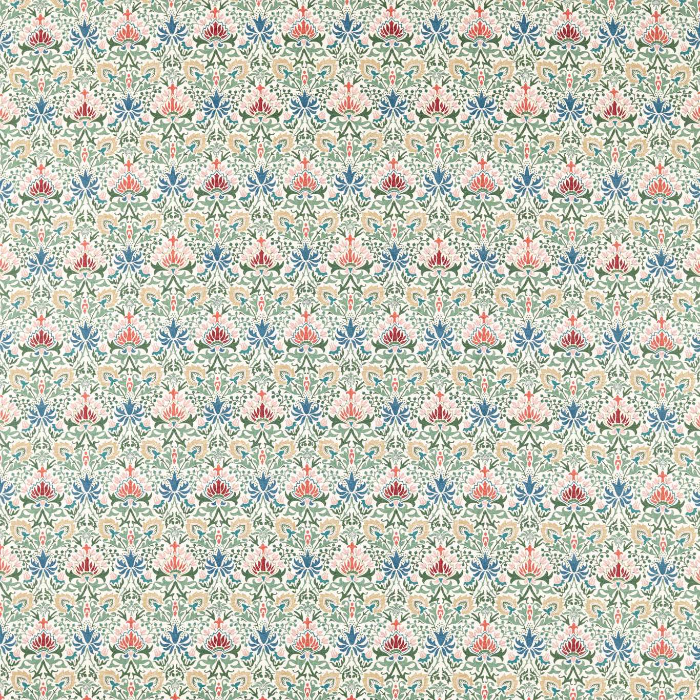 Morris & Co Meda Iris Rose/Thyme Fabric Sample MHTF227366