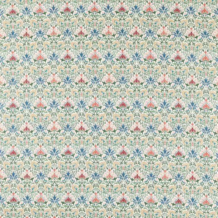 Morris & Co Meda Iris Rose/Thyme Fabric Sample MHTF227366