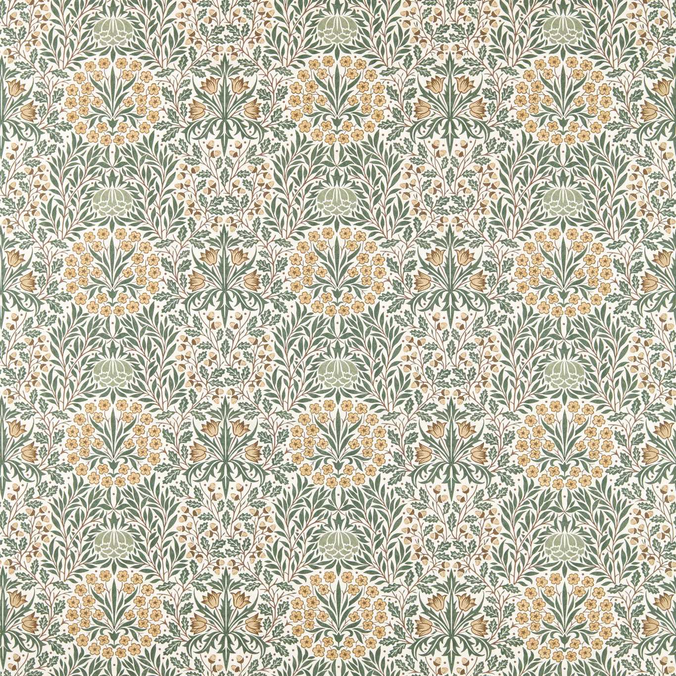 Morris & Co Daisy & Oak Thyme/Weld Fabric Sample MHTF227370