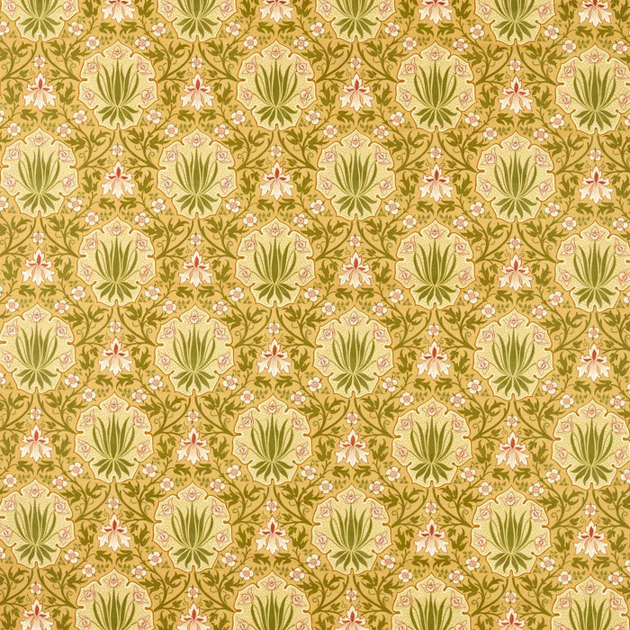 Morris & Co Iris & Rose Gold Fabric Sample MHTF227373