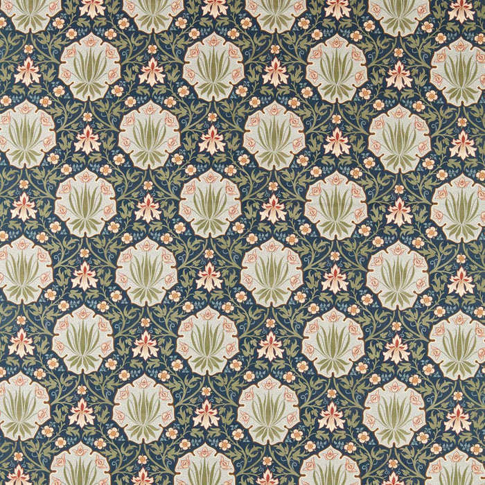Morris & Co Iris & Rose Indigo/Thyme Fabric MHTF227375