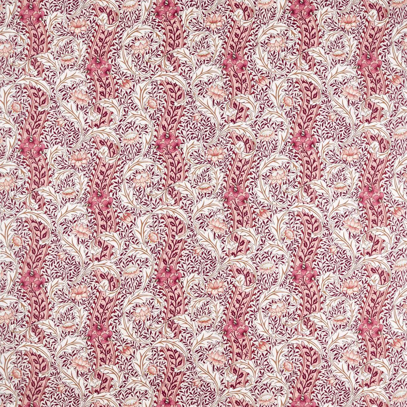 Morris & Co Wild Tulip & Vine Linen/Plum Fabric Sample MHTF227377