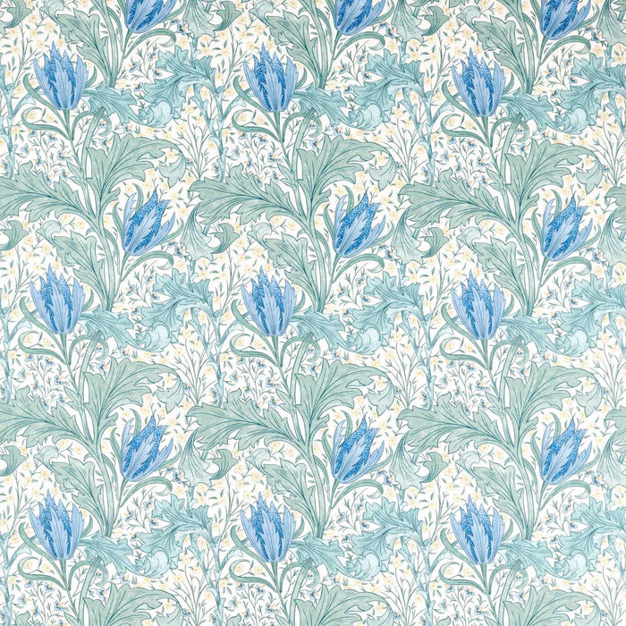 Morris & Co Lent Lily Cornflower Blue Fabric MHTF227380