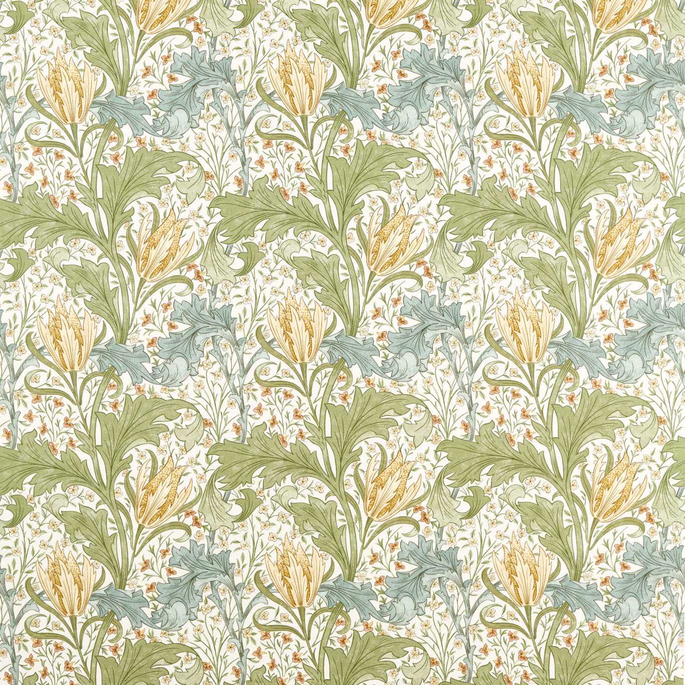 Morris & Co Lent Lily Lemon Balm Fabric Sample MHTF227381