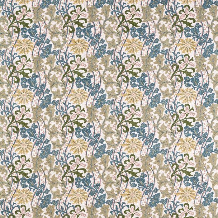 Morris & Co Cornflower Embroidery Lemon/Nettle Fabric Sample MHTF237656