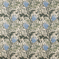 Morris & Co Lent Lily Embroidery Forest/Cornflower Blue Fabric MHTF237662