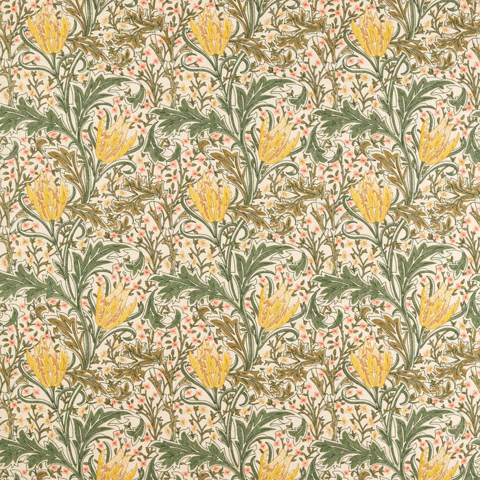 Morris & Co Lent Lily Embroidery Artichoke/Weld Fabric MHTF237663