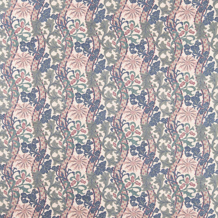 Morris & Co Cornflower Embroidery Indigo/Plum Fabric MHTF237666