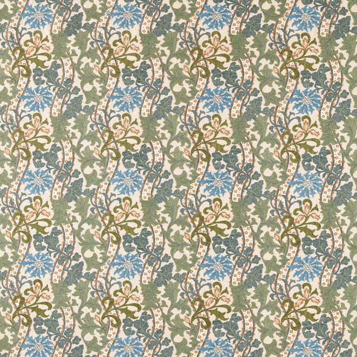 Morris & Co Cornflower Embroidery Woad/Forest Fabric Sample MHTF237707