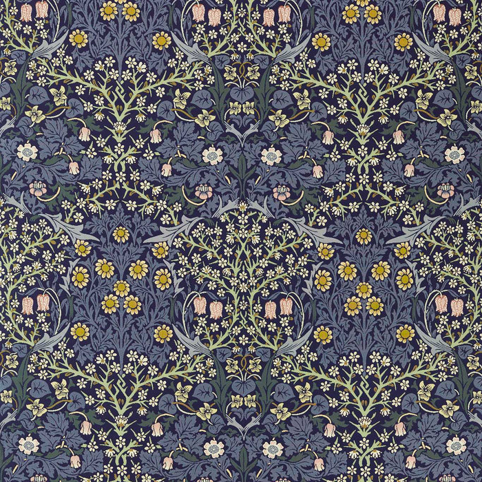 Morris & Co Blackthorn Weave Indigo Fabric MIND237556