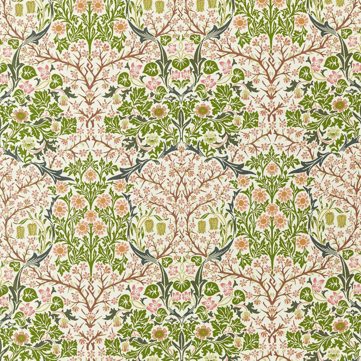 Morris & Co Blackthorn Weave Nettle/Clay Fabric Sample MIND237557