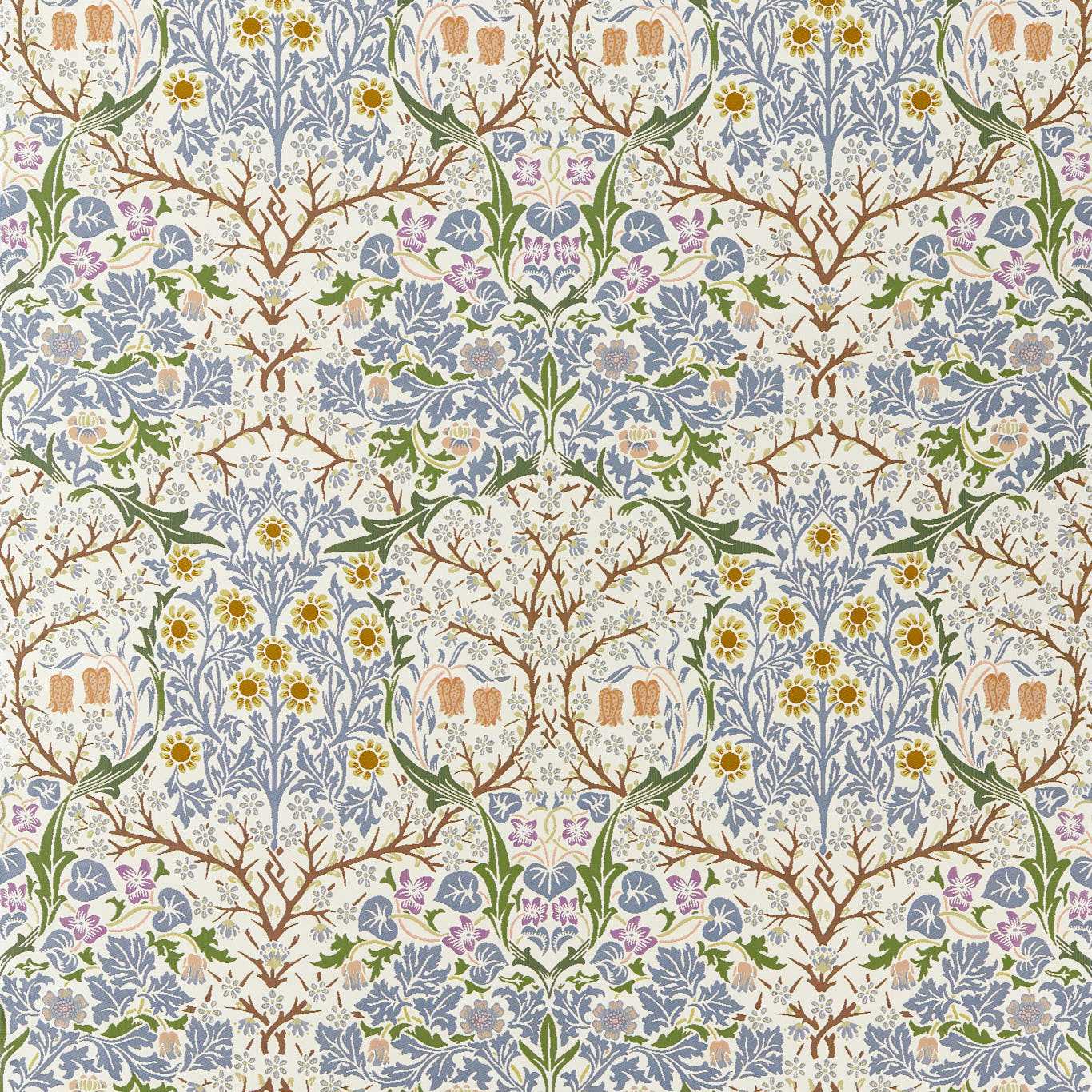 Morris & Co Blackthorn Weave Sky Blue Fabric Sample MIND237558