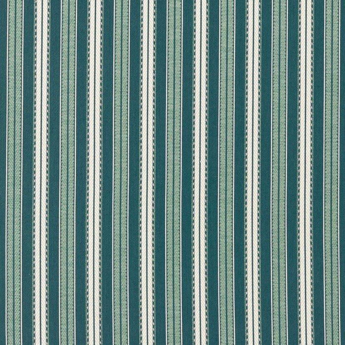 Morris & Co Hammersmith Woven Stripe Teal Fabric Sample MIND237577