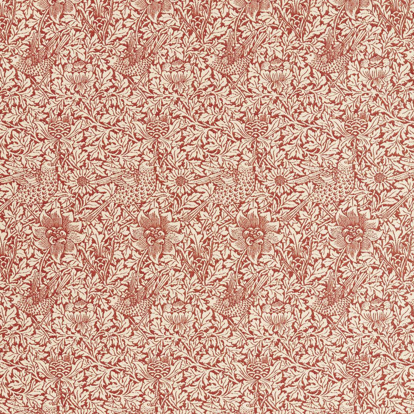 Morris & Co Bird & Anemone Weave Rose Fabric Sample MIND237580