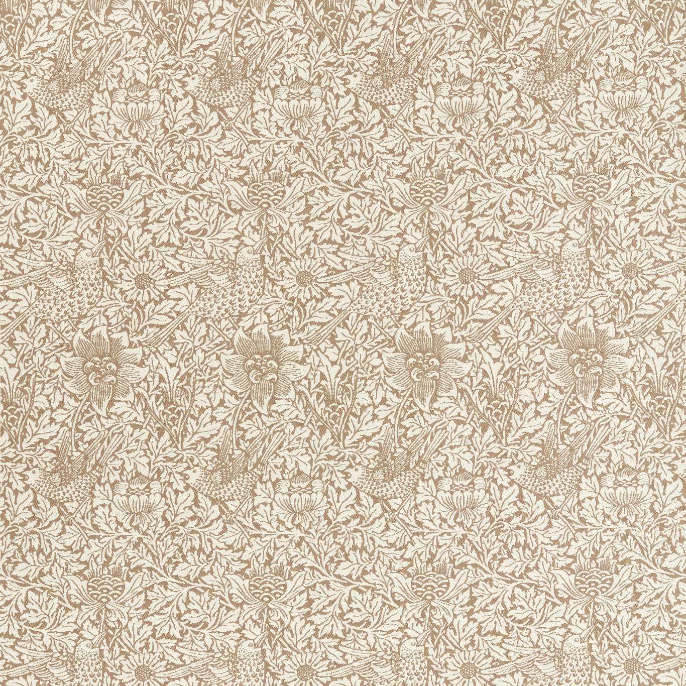 Morris & Co Bird & Anemone Weave Linen Fabric Sample MIND237582