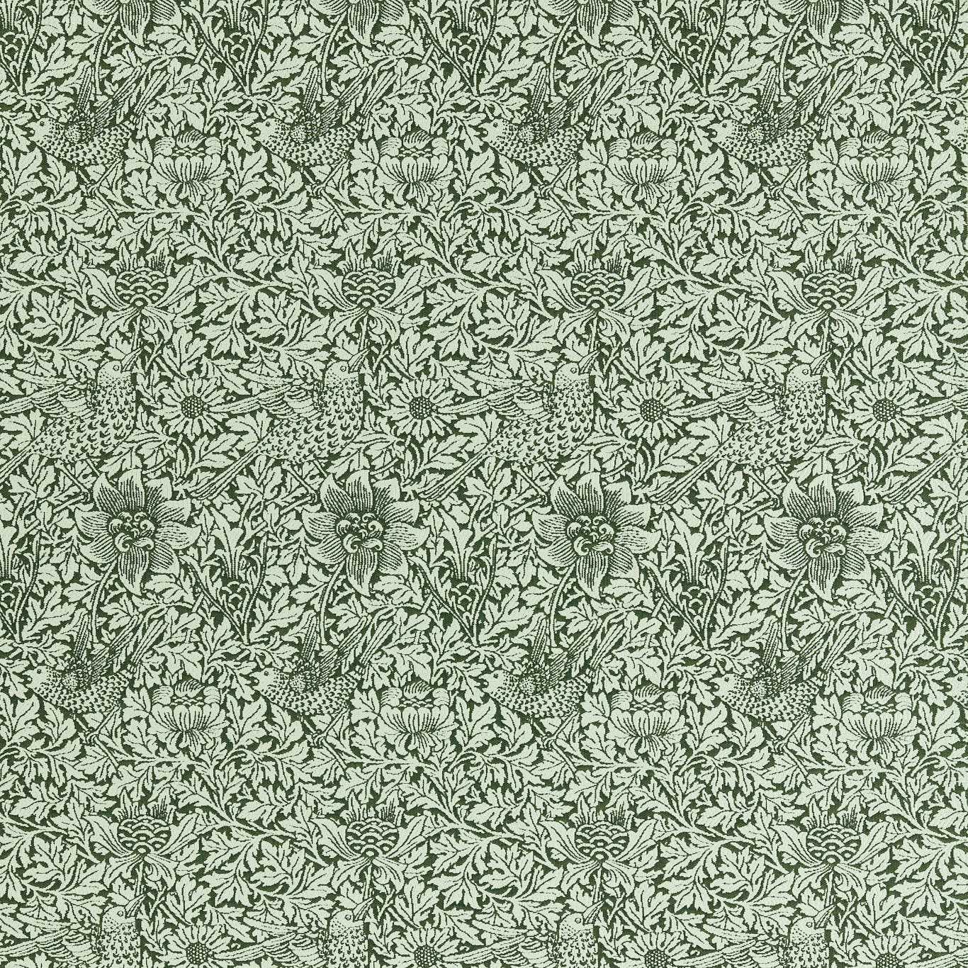 Morris & Co Bird & Anemone Weave Teal Fabric Sample MIND237584