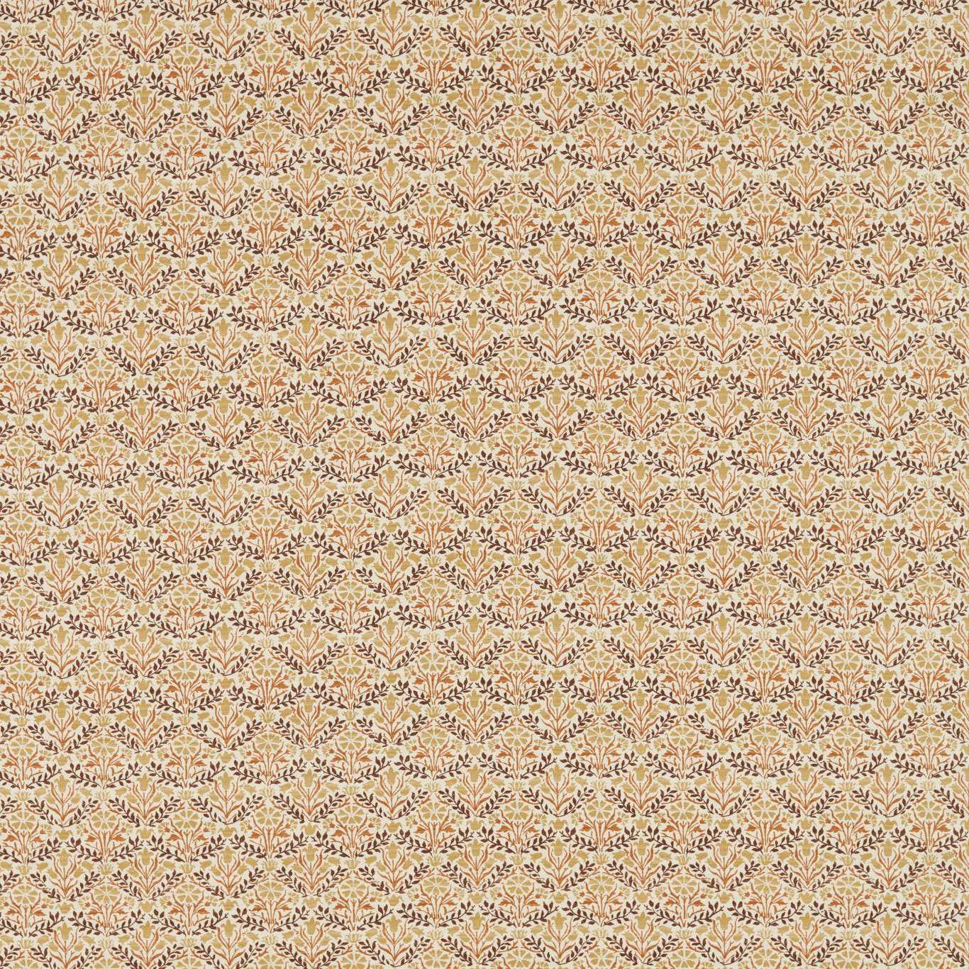Morris & Co Bellflowers Chocolate/Tan Fabric Sample MLIF227252
